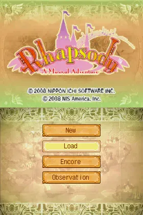 Rhapsody - A Musical Adventure (USA) screen shot title